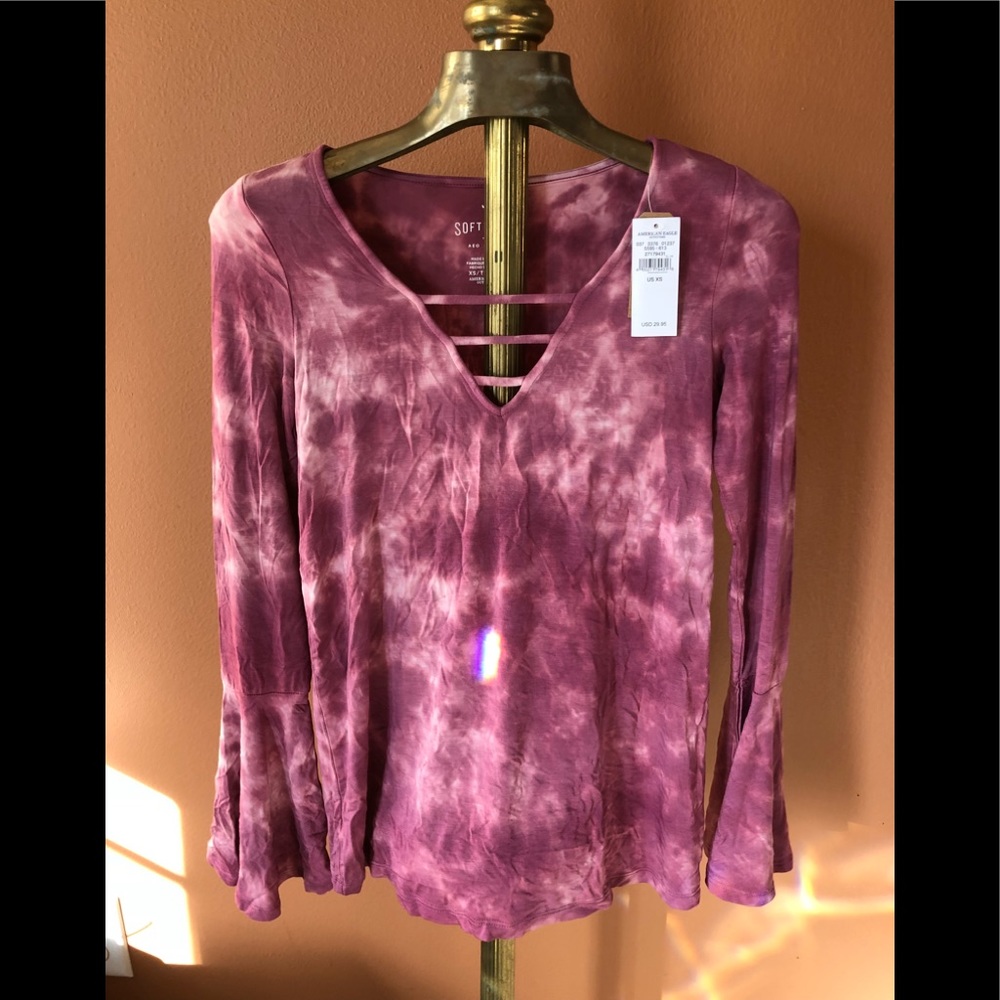Super soft bell sleeve tie dye shirt